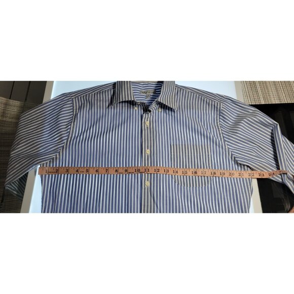 Peter Millar Shirt Mens Medium Striped Long Sleeve Button Down Preppy Blemish - Picture 8 of 10